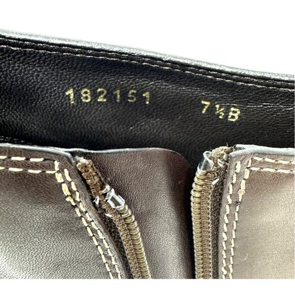 Gucci GG Logo Interlocking Monogram Brown Leather High Heels Ankle Boots US 7.5 - Picture 10 of 12